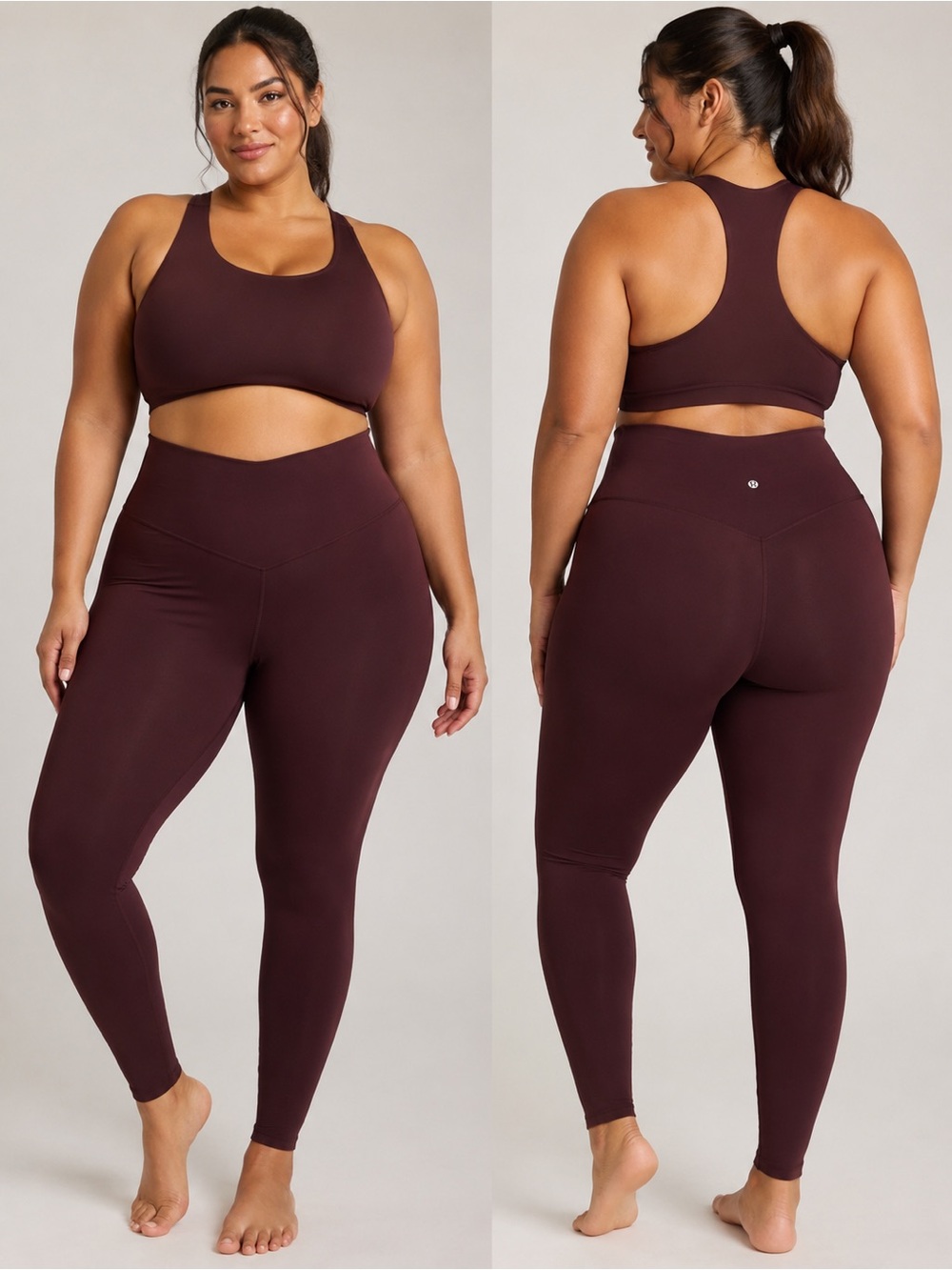 Lulu lemon High-Waist Seamless Leggings in Deep Burgundy